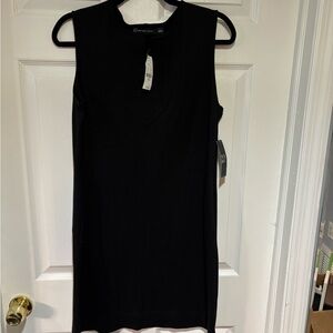 New York & Company Black Sleeveless Midi Dress